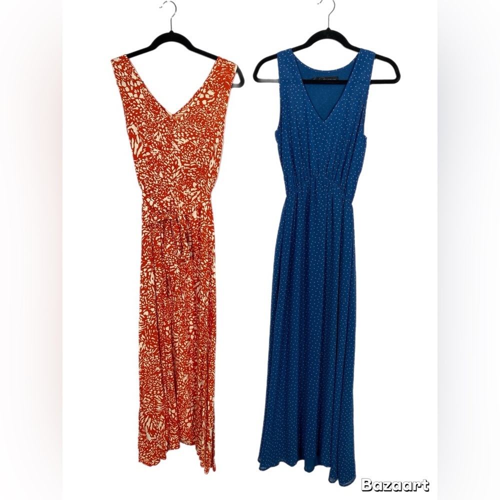 Dress Bundle 2 Long Elegant Women's Dresses 1 blue and 1 orange size S/XS